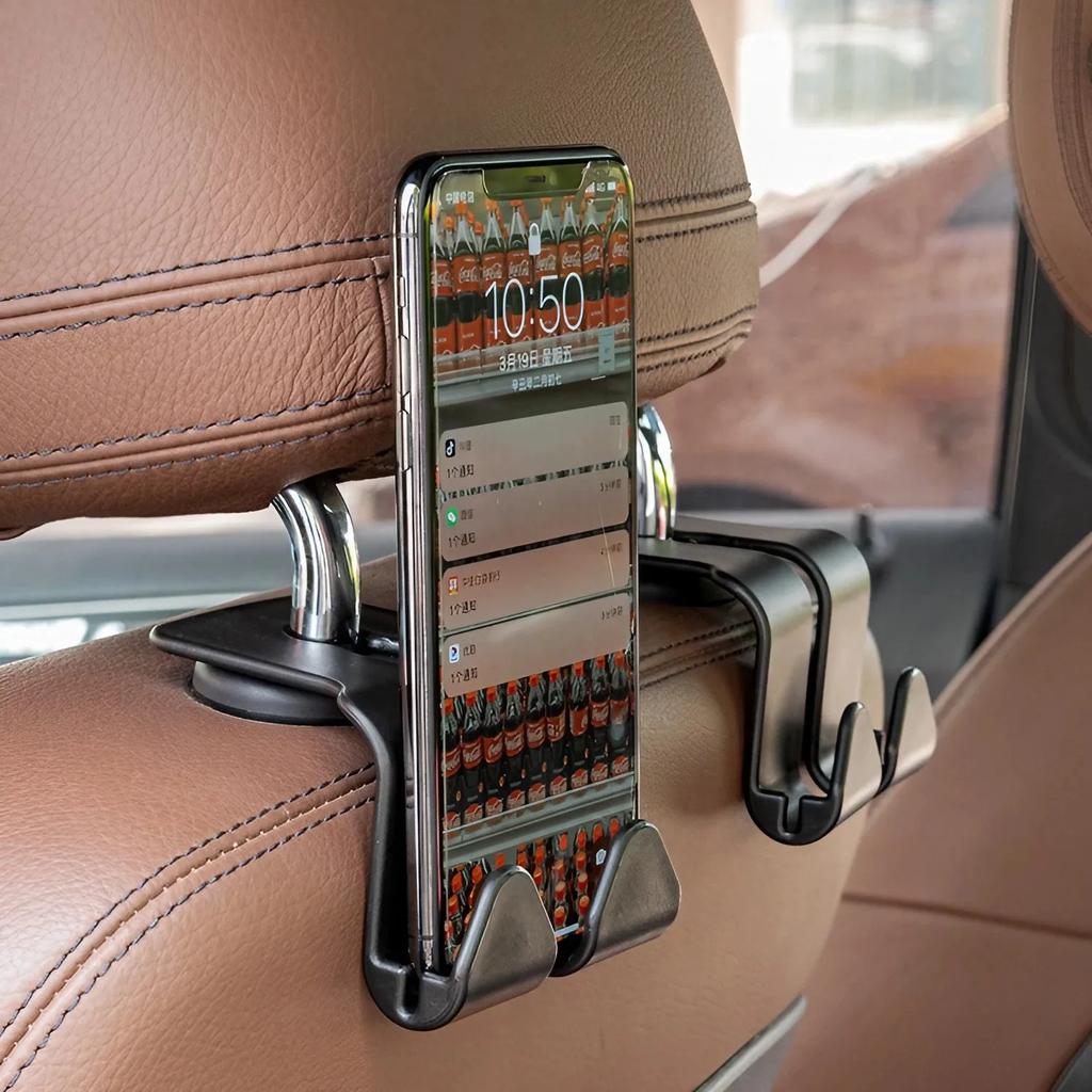 Car Back Seat Hook Organizer for Groceries Handbags Umbrellas Vehicle Accessories Storage Hanger for Rear Headrest