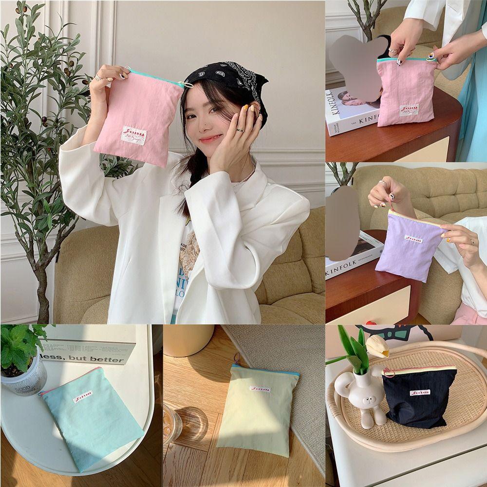 

Korean Style Macaron Color Cosmetic Bag Contrasting Colors Women Toiletry Bag Gift