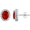 Earrings - LOLA VAN DER KEEN - LOVA - 925 Sterling Silver - Red Synthetic Ruby - Butterfly Back