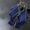 Crystal Bow Tie Fabric Neck Decoration Brooch Accessories Collar Flower  British Style