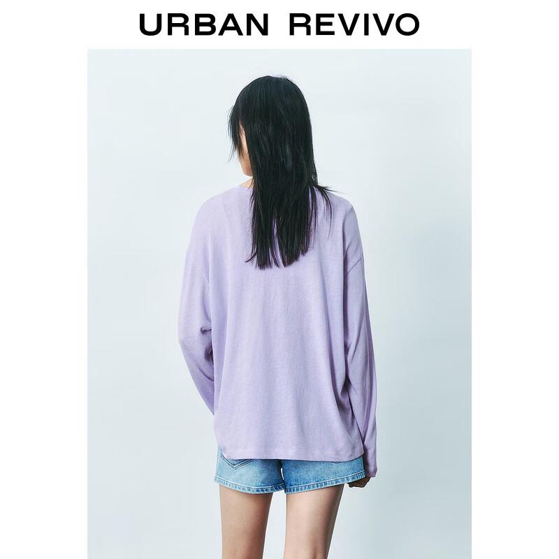 UR2025 Women's Casual Color-Block Print Long-Sleeve T-Shirt