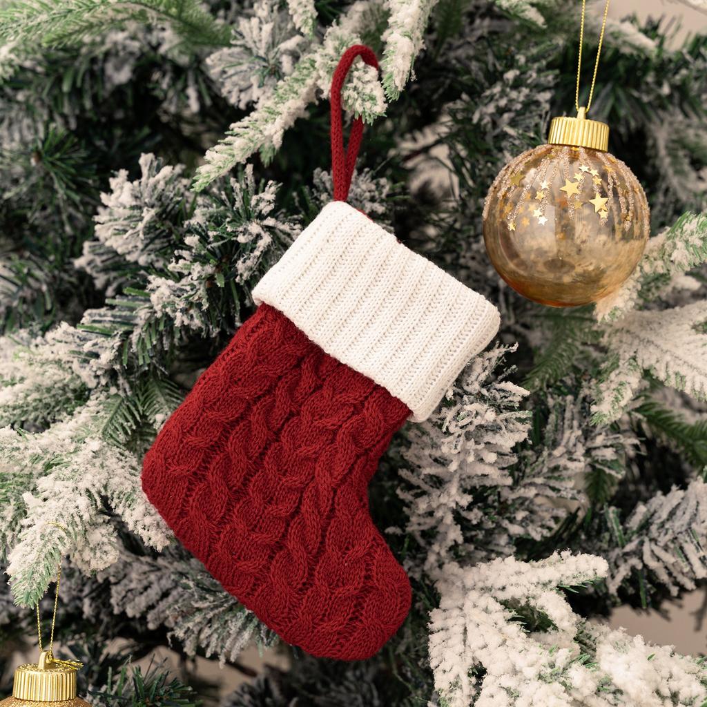 1Pcs Christmas Decoration Socks Hanging Xmas Tree Pendant for Home Decor New Year 2025 Navidad Gift Bag Ornament Accessories