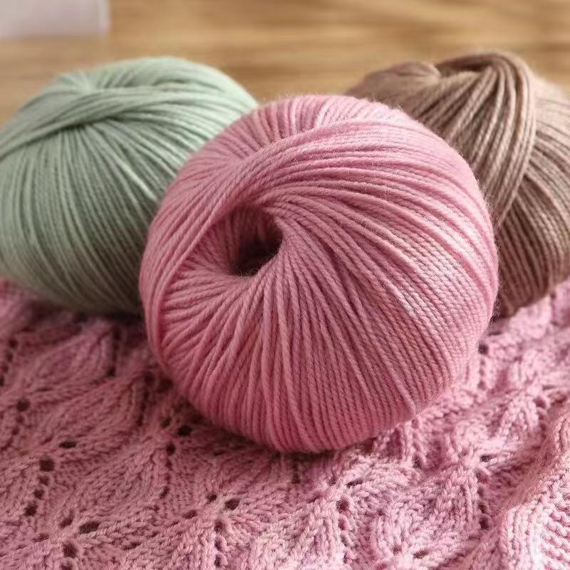 50g 100% Australian Merino Pure Wool Thread, 4mm Baby Wool DIY Hand Knitted Crochet Scarf Clothes Yarn Clothes Hats
