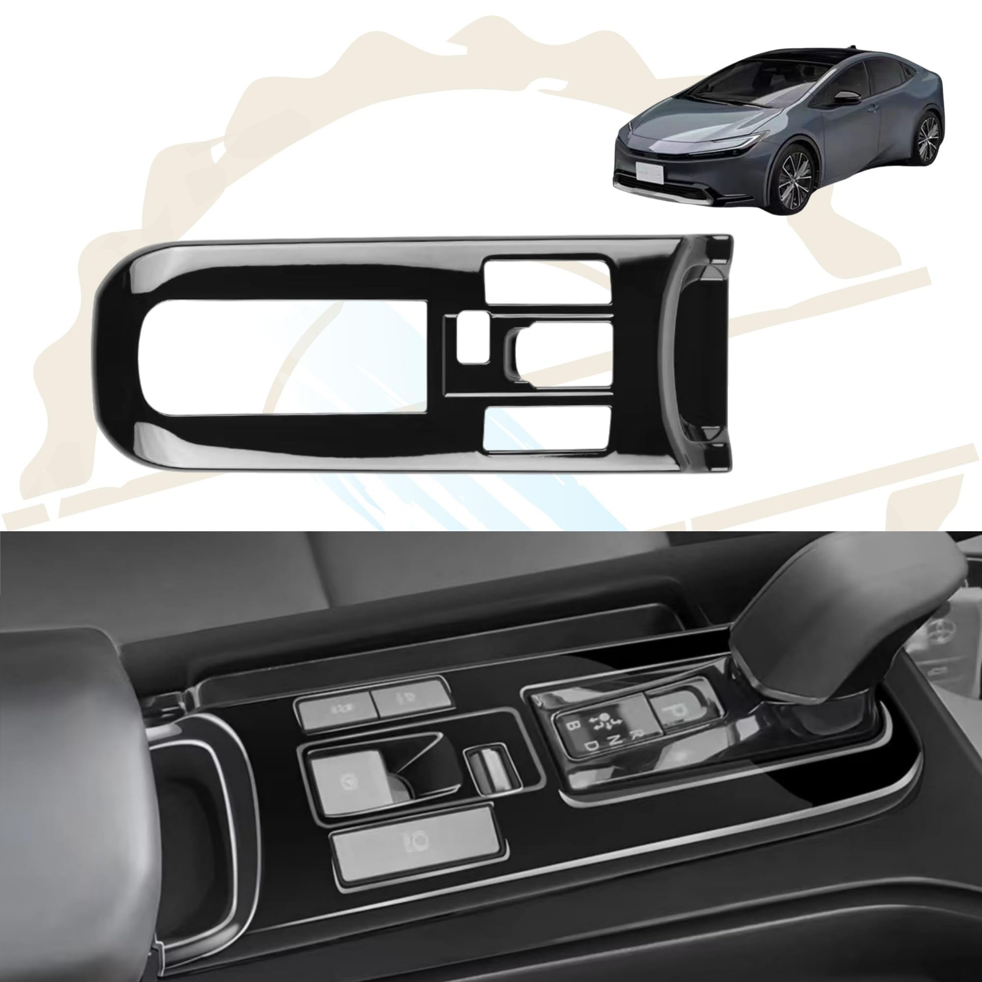 

DodoxDIY Shift Panel Cover for New Prius 60 Series Custom Interior Parts ABS Piano Black - Dress-Up -