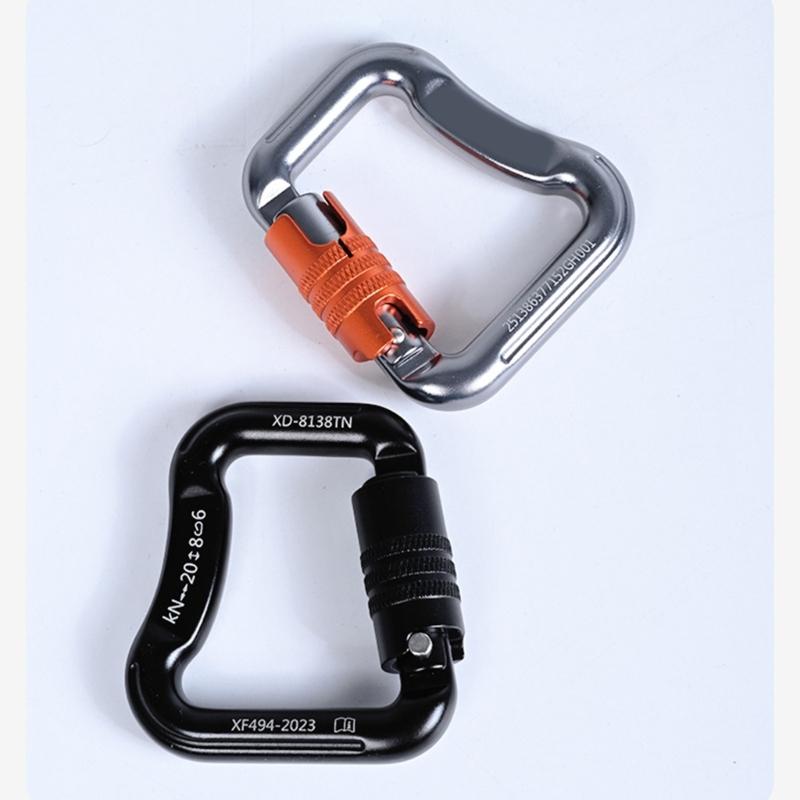 Light Weight Aluminum Alloys Safety Lock Carabiner for Rock Climbing Rappelling Paragliding Equipment