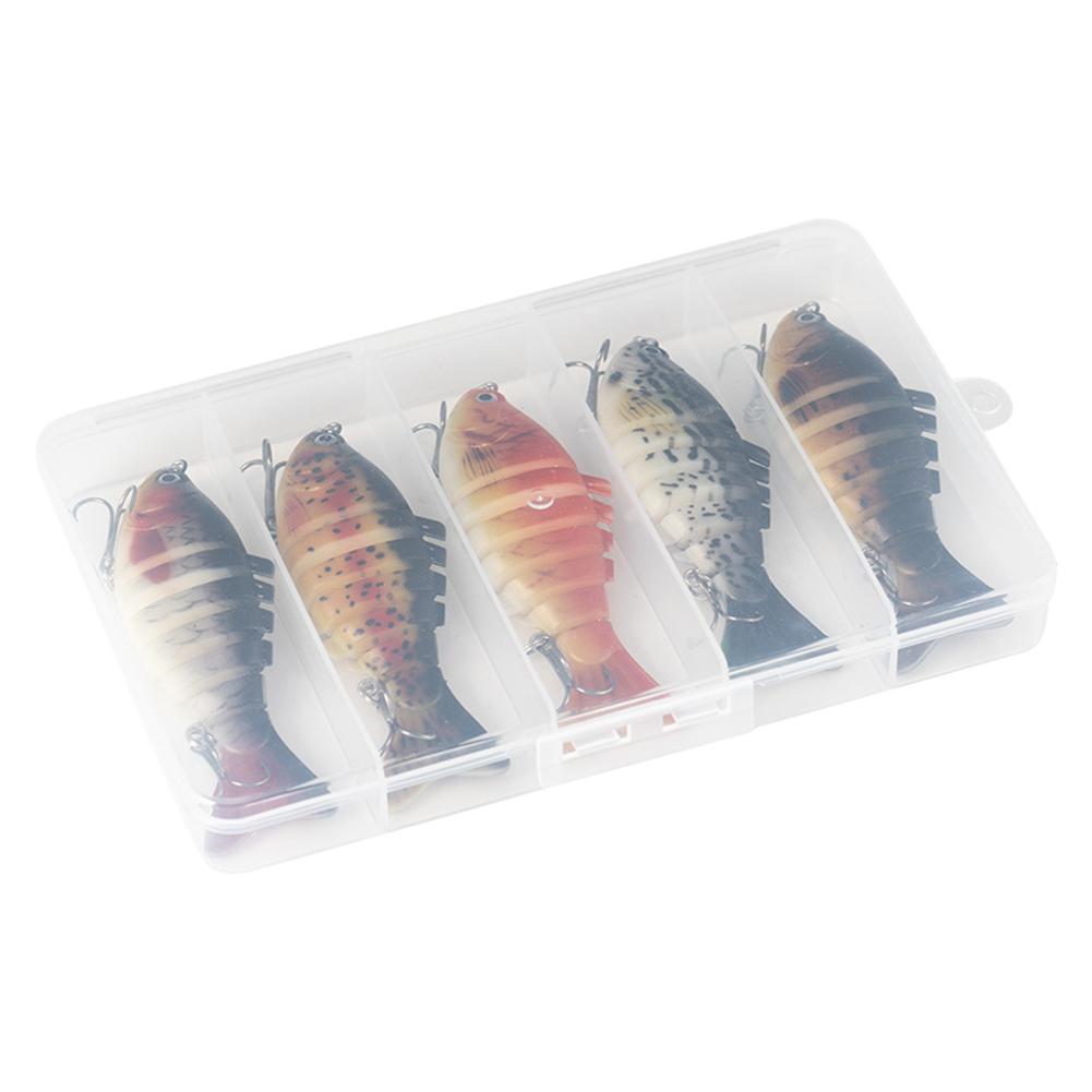 5PCS Sinking Wobblers Fishing Lures Lifelike 7 Segments Flexible Fish Bait Jointed Artificial Bait Pike Carp Fishing Tools