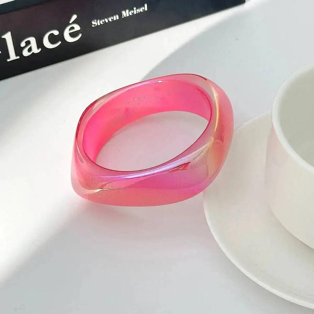 SHIXIN Luxury Colourful Chunky Acrylic Wide Bracelets for Women Creative Geometric Irregular Stackable Cuff Bangle Y2K Accessory