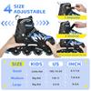 Roller Blades Kids Adjustable Roller Skates with Light-Up Wheels Secure Triple Closure System for