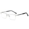 Anti Blue Light and Anti Half Frame Fish Silk Fashionable Stainless Steel Pupil Distance Business Men's Reading Glasses
