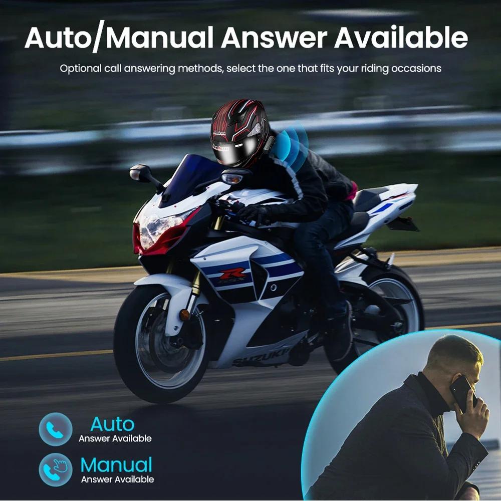 BT12C Wireless Bluetooth 5.3 Motorcycle Helmet Headset Motor Bike Handsfree Stereo Earphone Speaker Moto Earphone Headphone