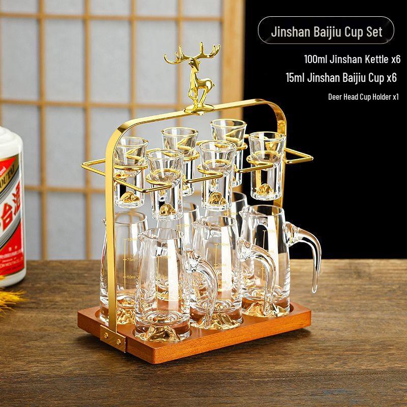 

Набор хрустальных рюмок Jiakangming с золотой фольгой для байцзю