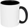 Glass "Pix" 350 Ml Sublimation Mug with Colored Handle and Interior Solid Black