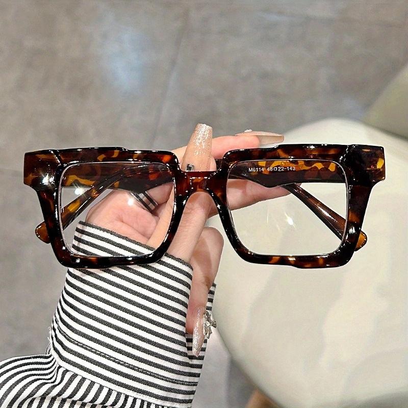 

Square Frame Full Rim PC Polycarbonate Men Women Glasses Minimalist Style Anti Blue Light Protection with Metal Hinge