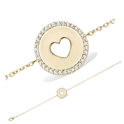 [R5192] - Vergoldetes Armband 'Love' Weißgold - 15 mm