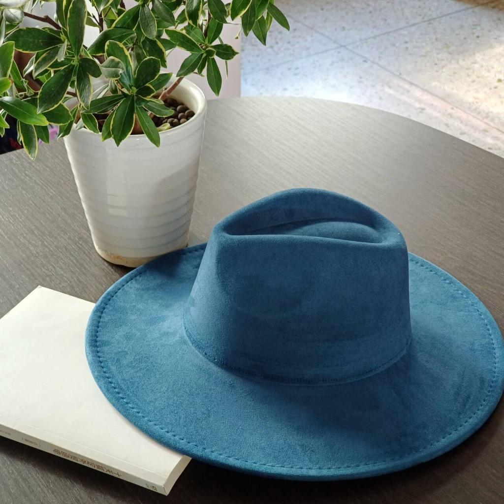 LIDHAY Western Style Suede Hat, Unisex Wide Brim Fedora Hat, Felt Panama Hat, Rancher Hat LIDHAY Western Style Suede Hat, Unisex