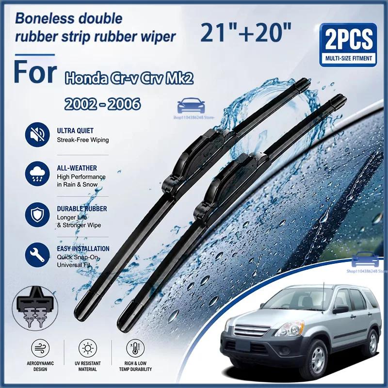 All Season Front Windshield Wiper Blades For Honda CR-V Mk2 2002-2006 21 +20 Auto Replacement Brushes чёрный
