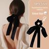 Velvet Bow Headband: Retro Black Hair Accessory for Spring/Summer