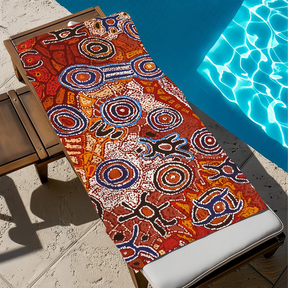 Art A-Australian A-Aboriginal Towel Large Quick-Drying Microfiber soft Beach Towel for Travel Fitness Sauna Bathing Camping