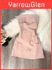 Reines Verlangen Koreanischer Stil Rosa Satin Schulterfreies Kleid Mit Schleife Für Sommerparty Kleidung