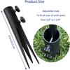 4 Piece Steel Torch Stakes, Garden Stakes For Outdoor Lights, Black Ground Spike Replacement Stakes For Solar Lights