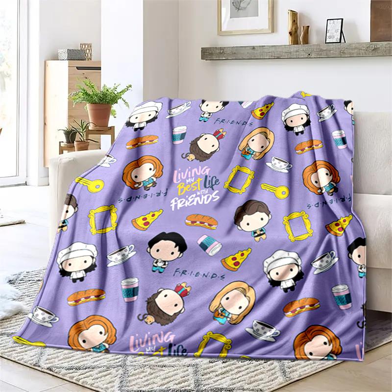 1PC Friends printed blanket, all season lightweight home office outdoor nap multifunctional blanket A9
