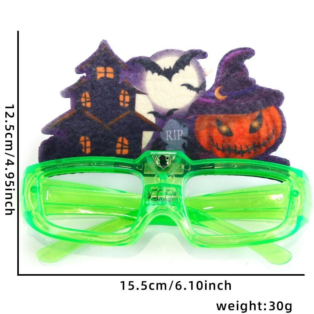 LED Halloween Luminous Glasses Pumpkin Fluorescent Glasses Funny Party Glowing Glass  Toy