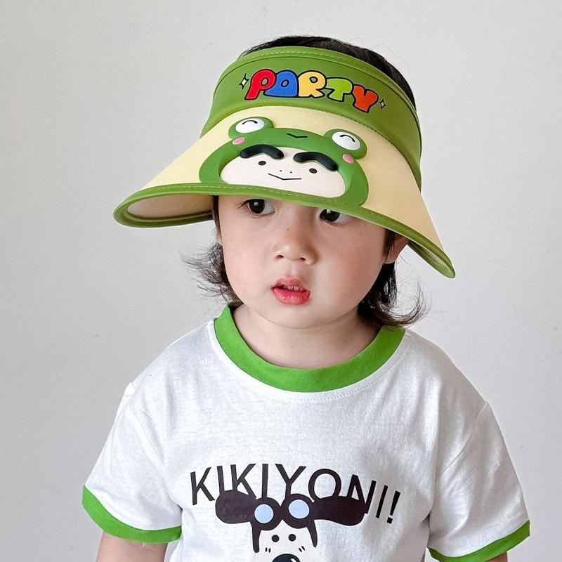 

Новая детская шляпа от солнца Летняя шляпа от солнца с широкими полями для девочки Шляпа-цилиндр с плоским верхом с мультяшным милым мальчиком Дышащая защита от солнца для младенца