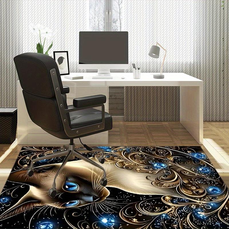 Siamese Cat Rug for Office Desk  Stylish Animal Print Mat Comfortable Seating Area Unique Desk Accessories Skid resistant carpet