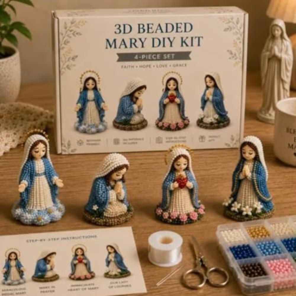 New Creative 3D Bead Kit Mother Mary Character Series Swan Beading Set Happy Family Bead Weaving Kit DIY Activity