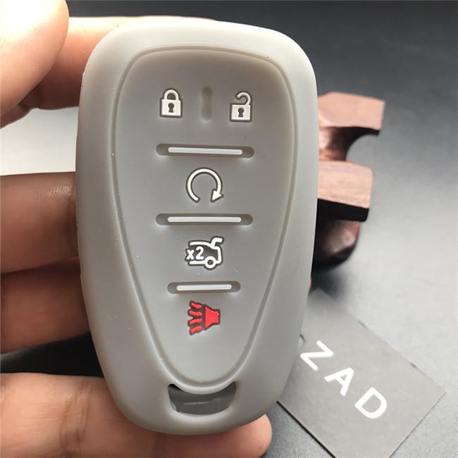 ZAD Silicone Car Key Cover Case For Chevrolet Cruze 2016 Malibu XL Camaro 5 button Smart Remote Key Case Jacket FOB