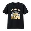 Retro Funny Big Papa Slogan Print Casual Fathers Day T Shirt Vintage Washed Stretched Breathable Soft Stylish Versatile