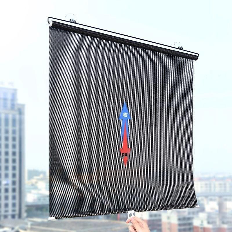 Retractable Blackout Sunshade Roller Blinds - No-Drill Balcony, Kitchen, Car Heat Insulation Curtains