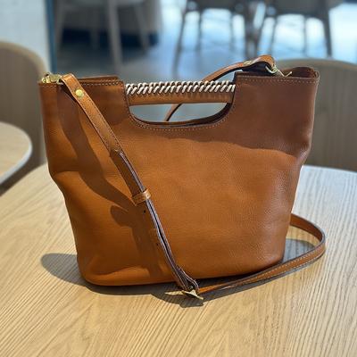 Borsa da donna fatta a mano in vera pelle, borsa a tracolla vintage di grande capacità