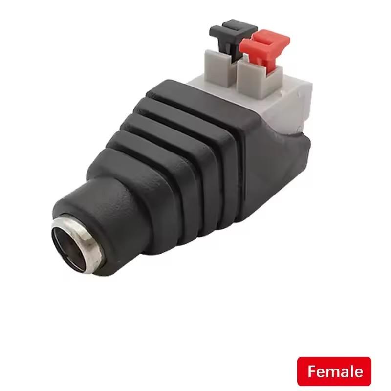 5pcs 12V DC Power Connector Plug Jack Male Female Socket Barrel 2.1mm x 5.5mm Adapter for CCTV Camera LED Strip Supply Terminal