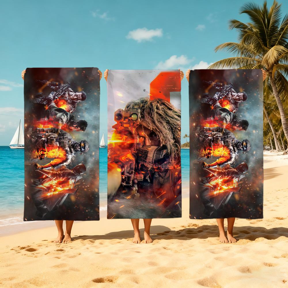 Game B-Battlefield 6 Towel Large Quick-Drying Microfiber soft Beach Towel for Travel Fitness Sauna Bathing Camping