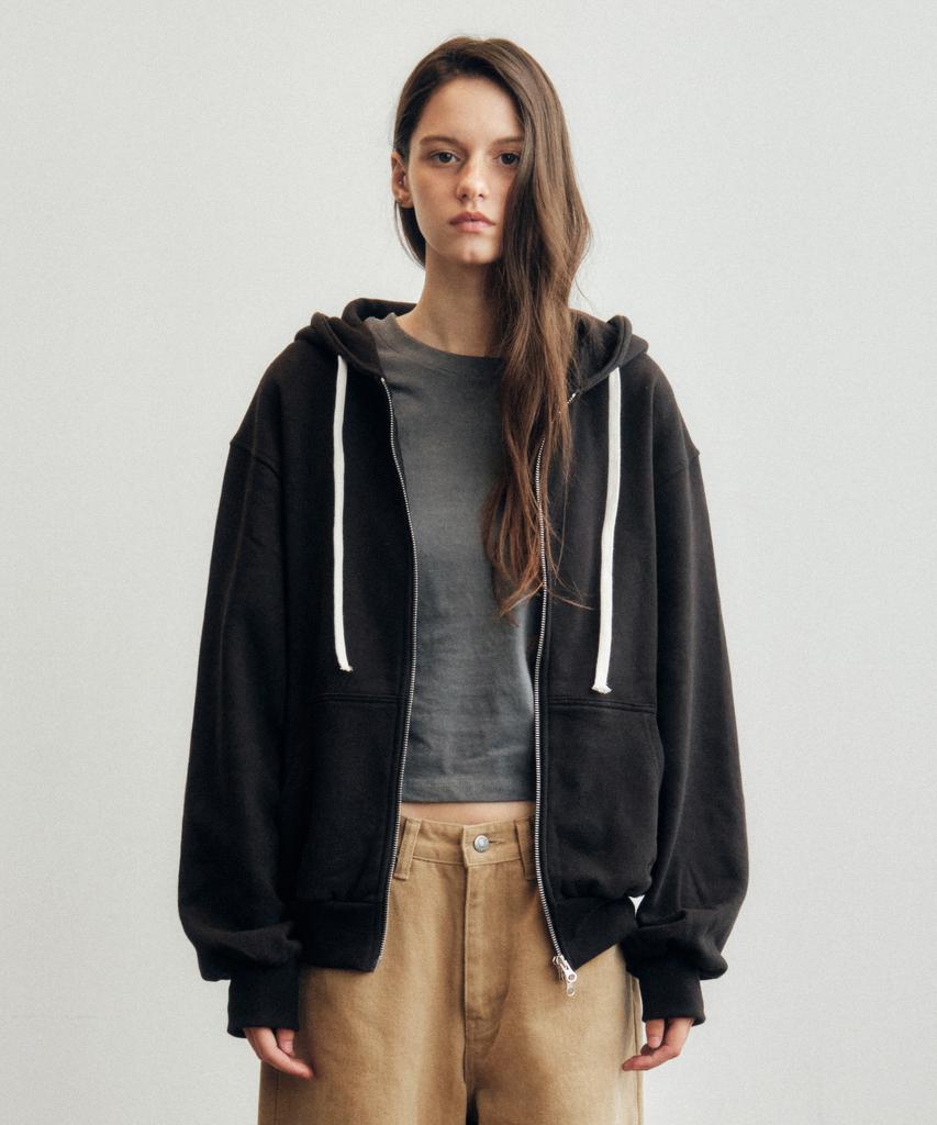 Citta Every Day Logo Stitch Hoodie Zip-Up_Cto142(Black)