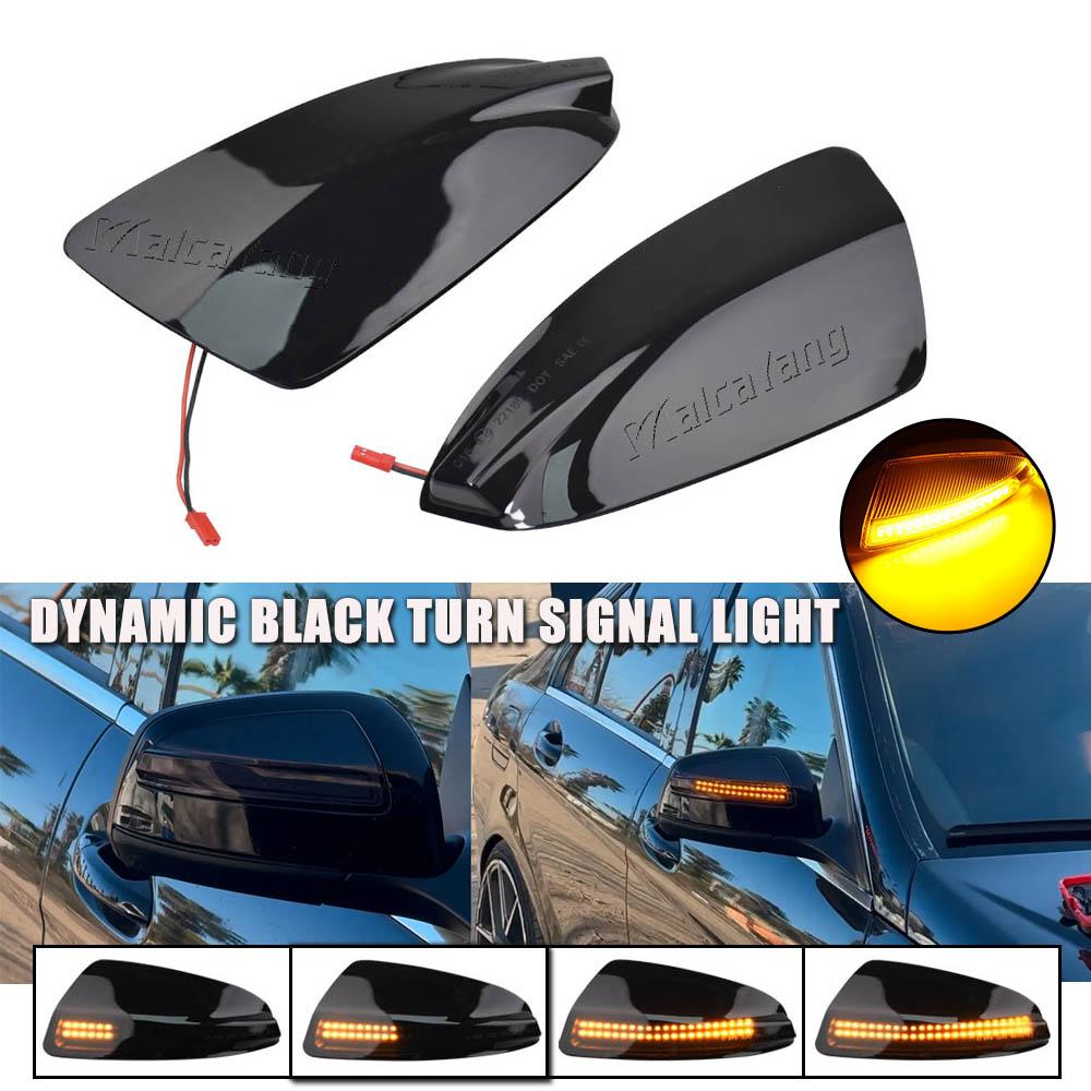 Car LED Rearview Side Mirror Turn Signal Light For Mercedes Benz Viano W639 C Class W204 S204 Vito A2048200721 2048200821 Double row Black