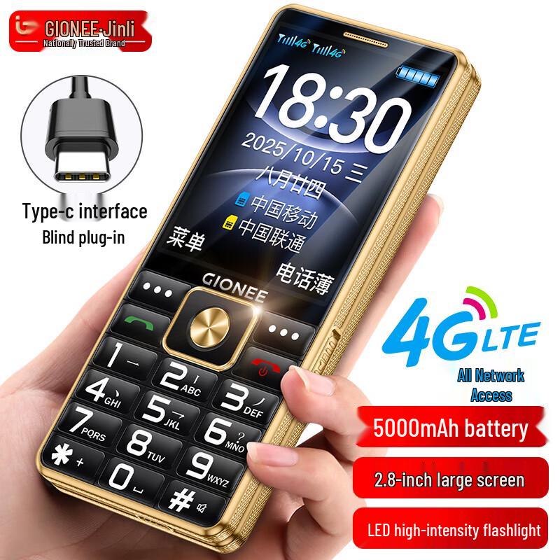 Gionee S5000 4G Telefono Cellulare Funzionale per Anziani (Versione NC)