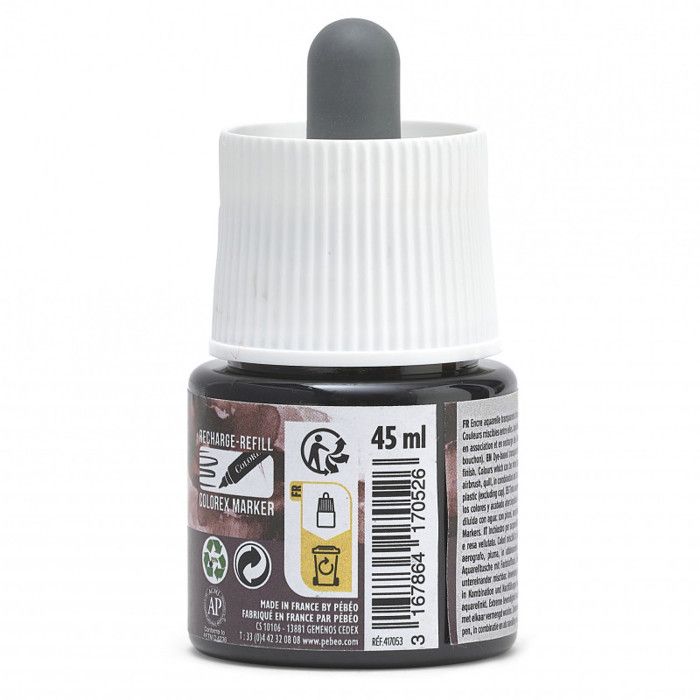Encre Aquarelle - PEBEO - Colorex - 45 ml - Noir Trichrome - Mixte