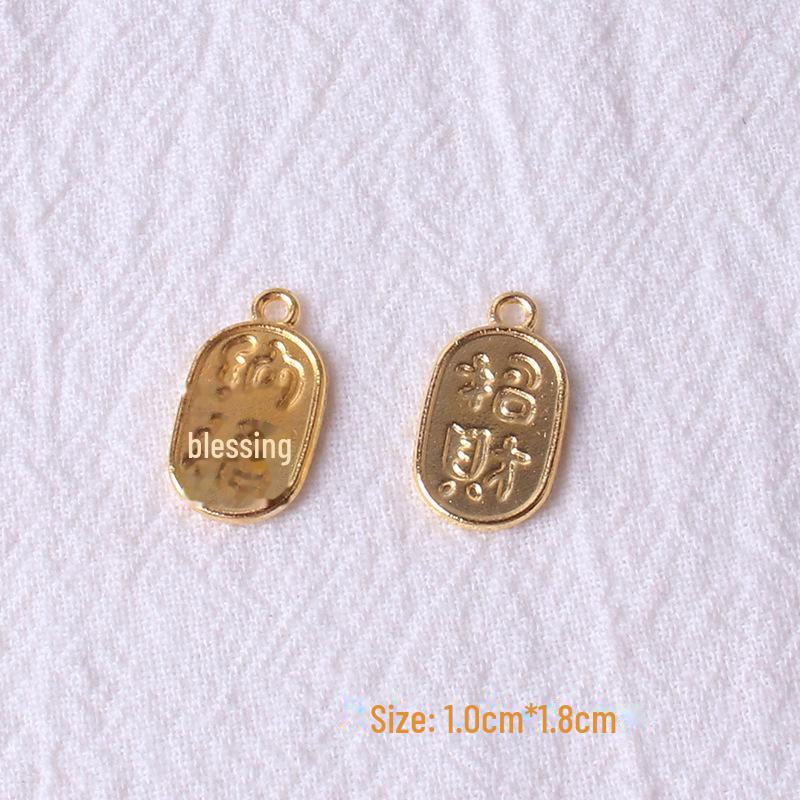 Sand Gold Electroplated Alloy Bracelet Pendant with Nafu Braid