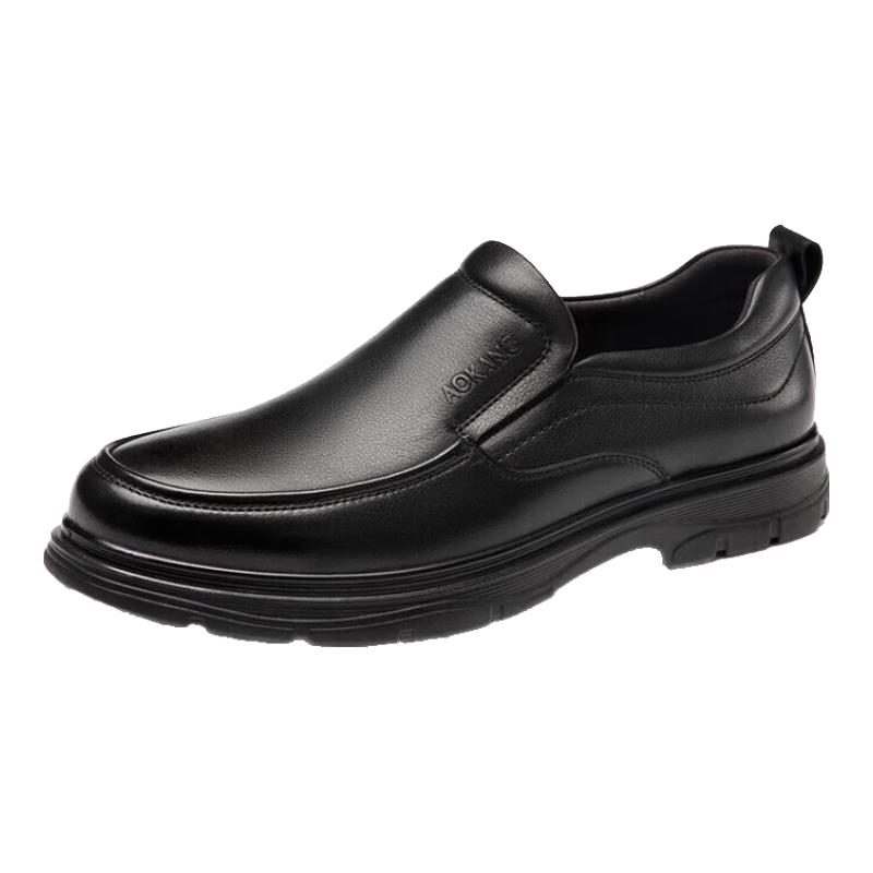 Aokang Men's Slip-On Business Casual Leather Shoes