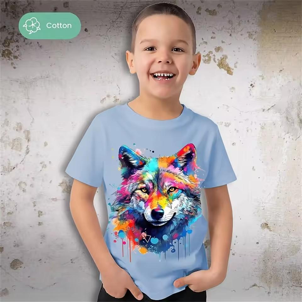 

Детский топ с рисунком, модная летняя футболка с 3D-принтом, футболки для мальчиков, повседневные топы с коротким рукавом и круглым вырезом для девочек 160