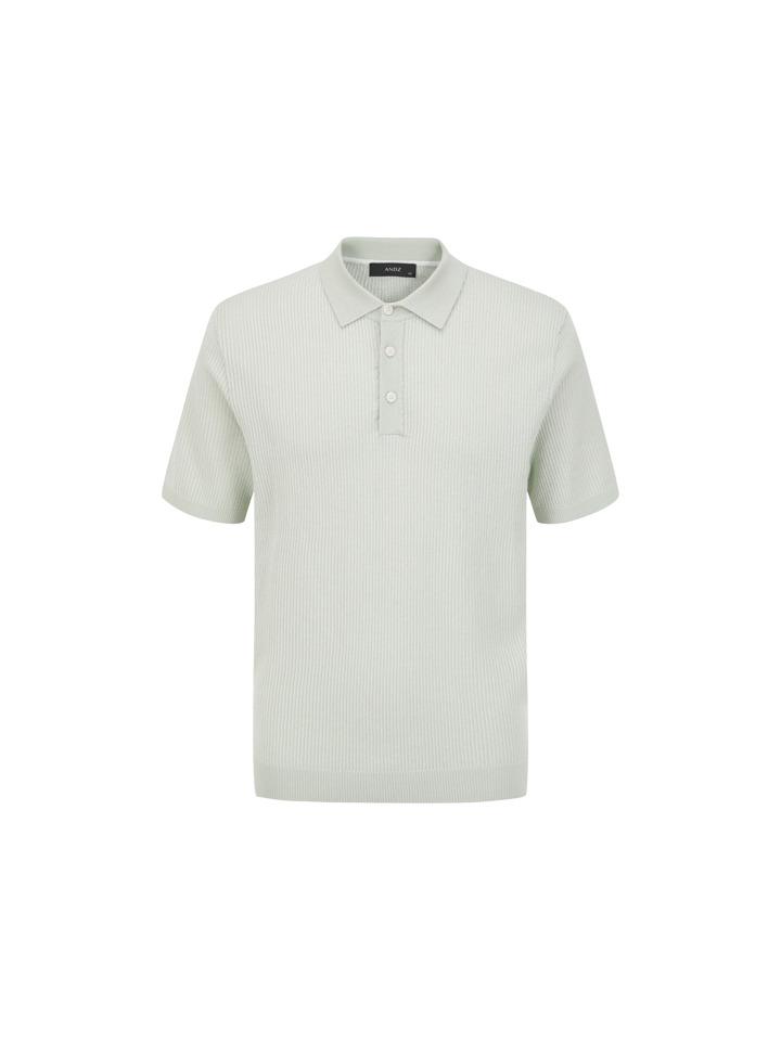 And Z Men S) Two-Tone Color Block Collared Knit_Bzf2Et1104Mt Mt (Mint) / 100