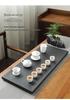 Wu Jin Shi Stone Tea Tray: Compact Gongfu Set with Drainage