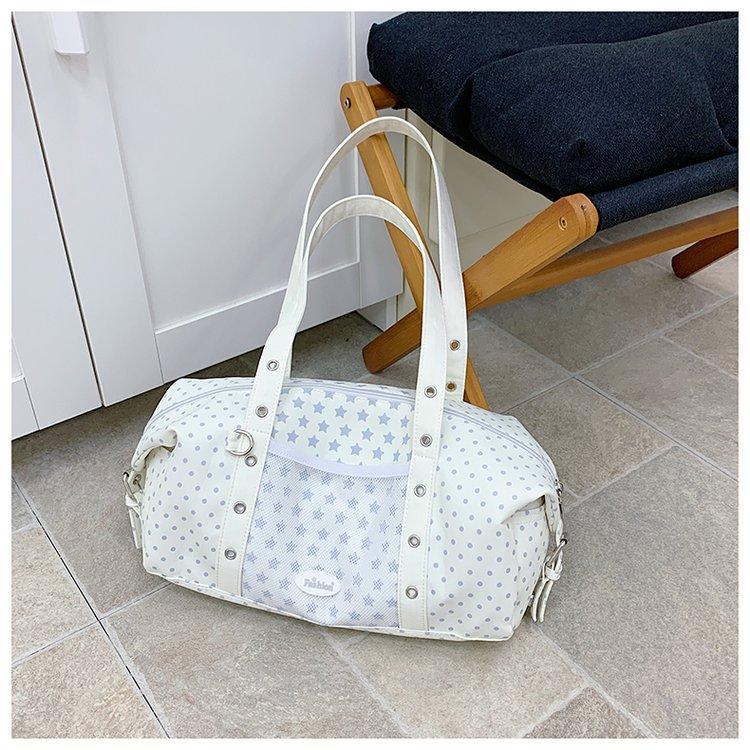 Koreanischer Stil Polka-Dot Design Tragetasche, Geräumige Pendler Schulterhandtasche, Vielseitige Reise-Arbeitstasche für Damen CLE