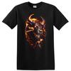 Fiery Bull Head Graphic T Shirt Creative Animal Art Tee Unique Design