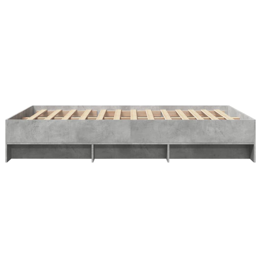 Bed Frame Concrete Grey 135x190 cm Particleboard