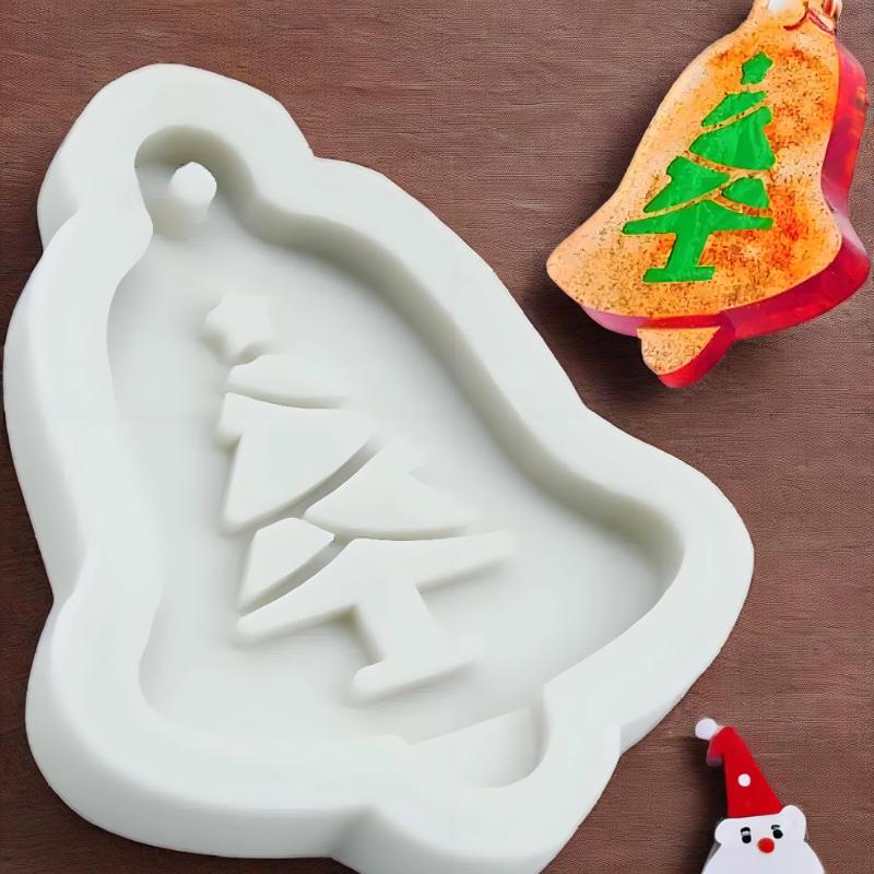 Mini Christmas Silicone Mold Set with Holes, Used for DIY Chocolate, Candy, Frosting, Cake Decoration, Crayons, Melting Stone
