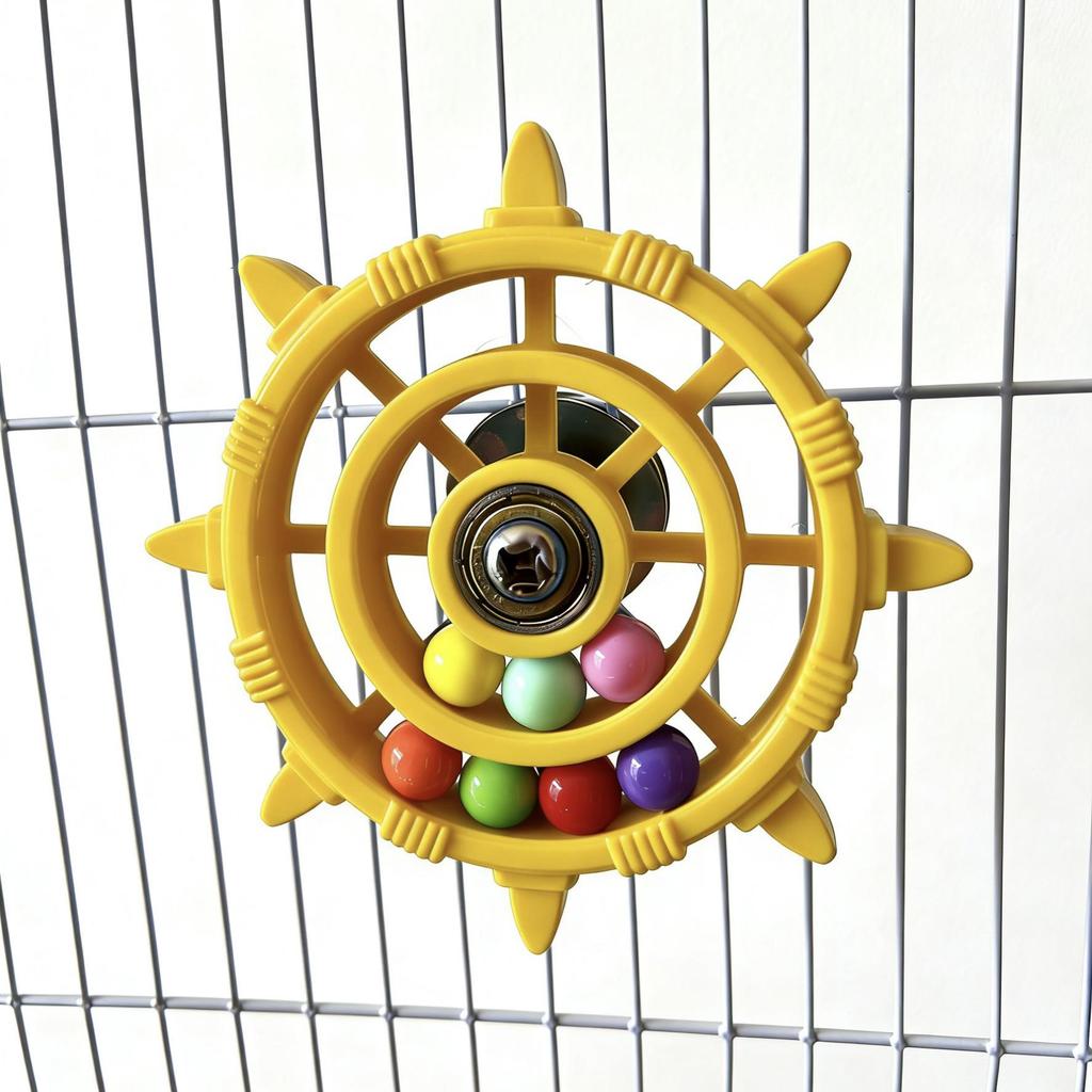 Colorful Bead Parrot Toy: Fun Decompression Turntable for Birdcages