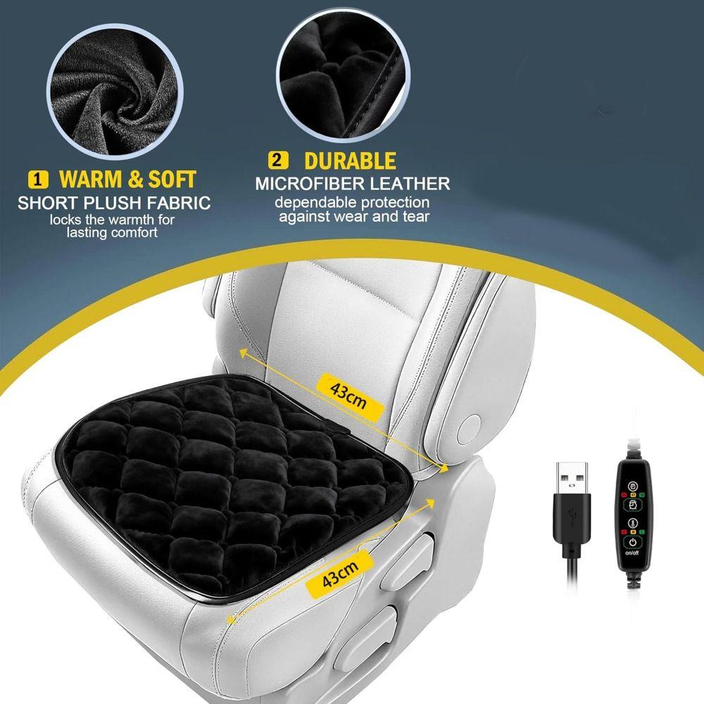 Draagbaar 12V 40W USB Verwarmingskussen Comfortabele Vulling Thermische Isolatie Auto Verwarmingskussen Universele USB Stoelverwarmer Camper
